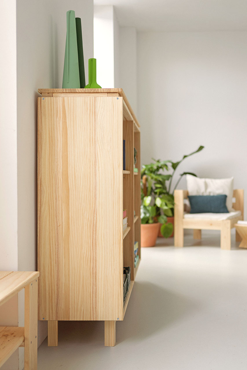 Imagen de ambiente 3 para:Estanter&iacute;a librer&iacute;a baja de madera de pino